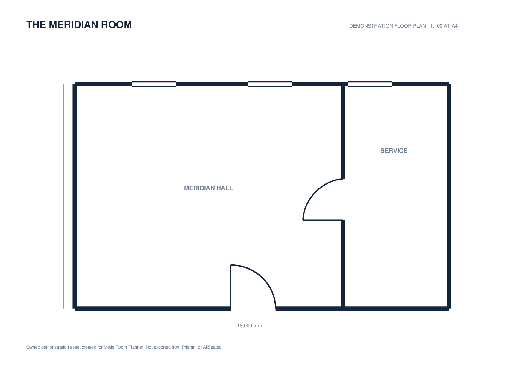 Meridian Room source PDF — a flat drawing
